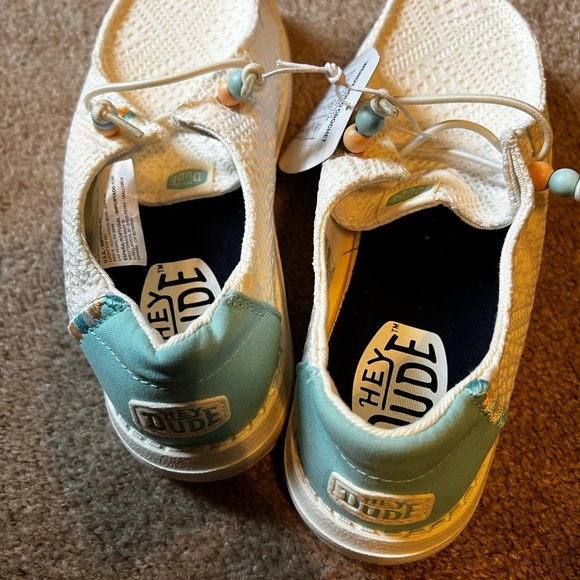 Hey Dude White and Turquoise Casual Shoes - Picture 3 of 6